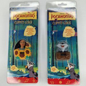 Vintage - NOS Disney's Clippity Clock - Pocahontas & Meeko